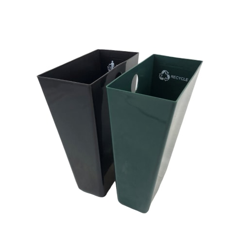 Juego de Cubos Removibles de Repuesto, Doble Compartimento, Verde y Marrón, 14.5 Cuartos